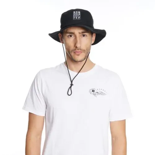 Bucket Hat Negro Logo Mormaii