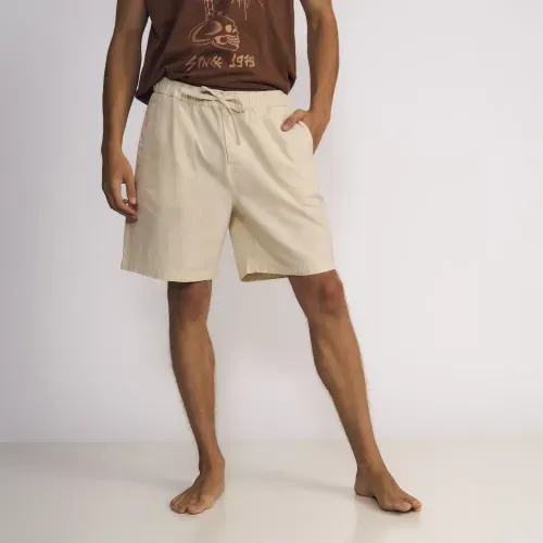 Bermuda Masculino Con Pretina Elasticada Relajado Con Bolsillos Crudo