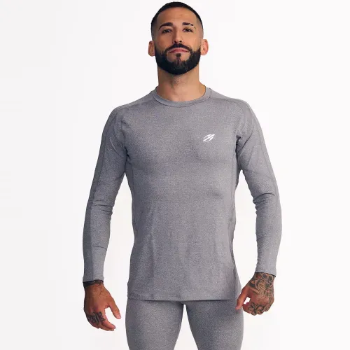 Polera Primera Capa Dry-fit con logo print marengo