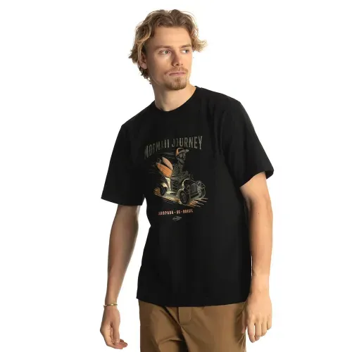 Polera Masculina Básica manga corta estampado acción frontal