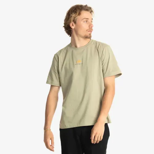 Polera Masculina Básica manga corta con estampados frente y espalda