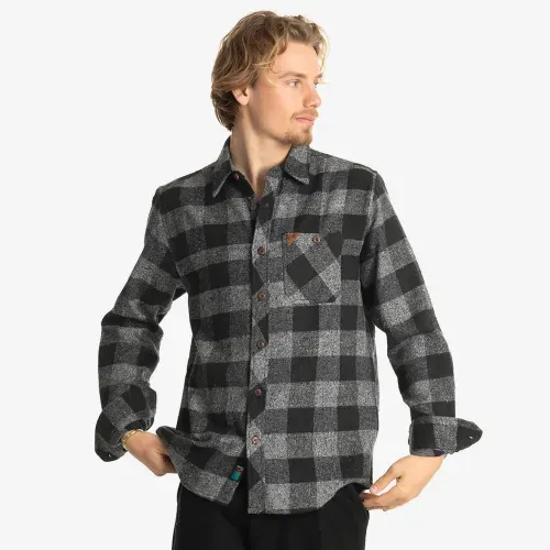 Camisa surfer con botones y bolsillo en pecho gris marengo